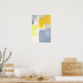 Poster Art Abstrait gris et jaune 'abandonné' (Cuisine)