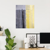 Poster Art Abstrait gris et jaune "séparé" (Bureau à domicile)