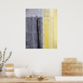 Poster Art Abstrait gris et jaune "séparé" (Cuisine)