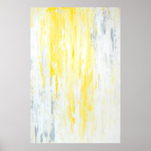 Poster Art abstrait gris et jaune "sous-estimé"