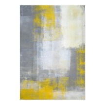 Art Abstrait gris et jaune "tendance"