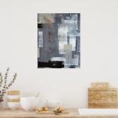 Poster Art Abstrait gris et vert (Cuisine)