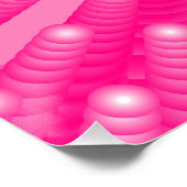 Poster Art abstrait Illusion de tunnel 3D Rose néon (Coin)