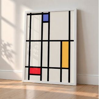 Poster Art abstrait – Inspiré de Mondrian (sans cadre)