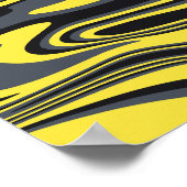Poster Art Abstrait Jaune et Noir (Coin)