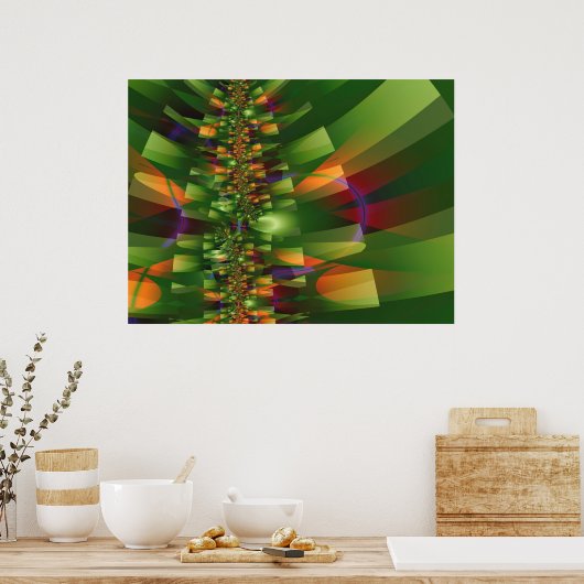 Poster Art Abstrait Jungle 2 (Cuisine)