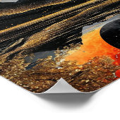 Poster art abstrait lune noire (Coin)