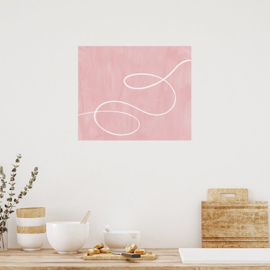 Poster Art Abstrait minimal moderne Grève blanche sur ros (Cuisine)