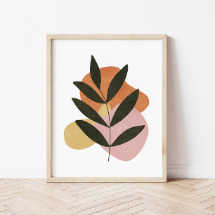 Poster Art abstrait minimaliste boho botanique à motifs d