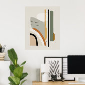 Poster Art Abstrait minimaliste du milieu du siècle (Bureau à domicile)