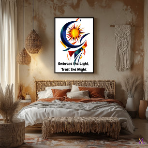 Poster Art abstrait minimaliste motivant du soleil et de 