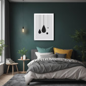 Poster Art Abstrait minimaliste noir et blanc