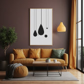 Poster Art Abstrait minimaliste noir et blanc