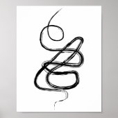 Poster Art Abstrait moderne à pinceau à trait continu (Devant)