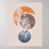 Poster Art abstrait moderne boho de feuillage de plante (Devant)