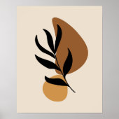 Poster Art abstrait moderne boho formes de plantes (Devant)