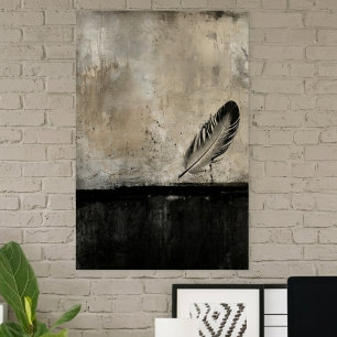 Poster Art abstrait moderne de plume sereine