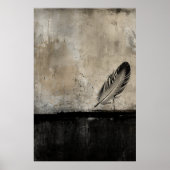 Poster Art abstrait moderne de plume sereine (Devant)