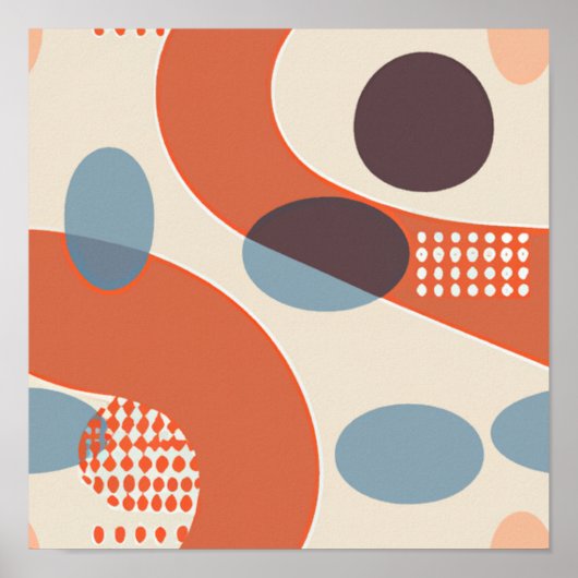 Poster Art Abstrait moderne du milieu du siècle (Devant)