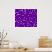 Poster Art abstrait moderne en lignes violettes (Cuisine)
