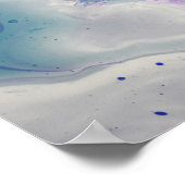 Poster Art abstrait moderne fluide marbré violet et bleu (Coin)