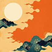 Poster Art Abstrait moderne : Gentle Pastels & Japandi Vi