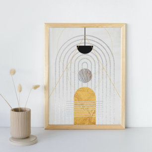 Poster Art Abstrait moderne minimaliste du milieu du sièc