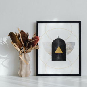 Poster Art Abstrait moderne minimaliste du milieu du sièc