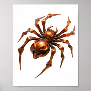 Poster Art abstrait moderne orange Cool