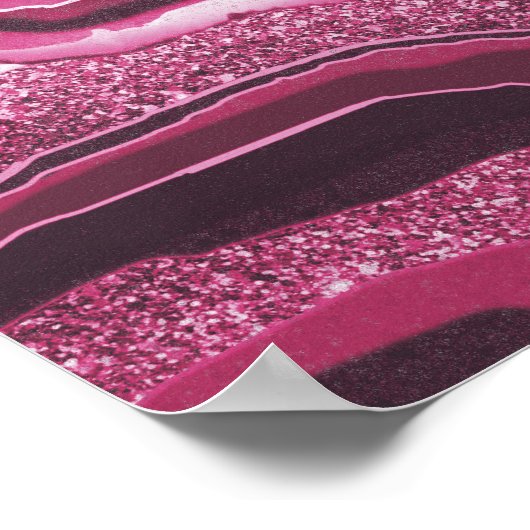 Poster Art Abstrait moderne rose Agate Géode Géode (Coin)