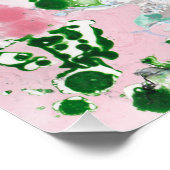 Poster Art Abstrait moderne rose bleu vert blanc tendance (Coin)