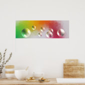 Poster Art Abstrait moderne rouge jaune bleu vert (Cuisine)