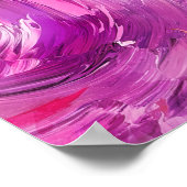 Poster Art Abstrait Moderne Violet Rose Blanc (Coin)