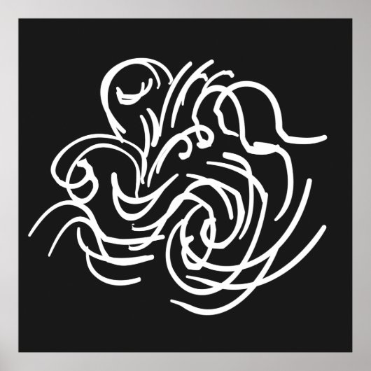 Poster art abstrait moderniste à lignes géométriques (Devant)