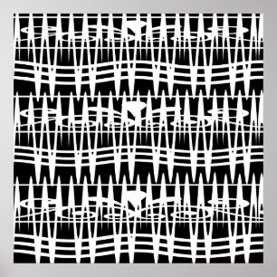 Poster art abstrait moderniste à lignes géométriques