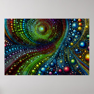 Poster Art Abstrait Mosaïque Arc-en-Ciel 1208