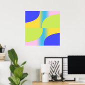 Poster art abstrait multicolore (Bureau à domicile)