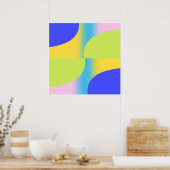 Poster art abstrait multicolore (Cuisine)