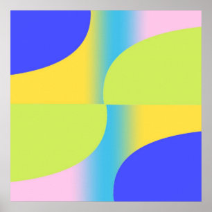 Poster art abstrait multicolore