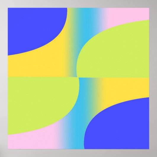 Poster art abstrait multicolore (Devant)
