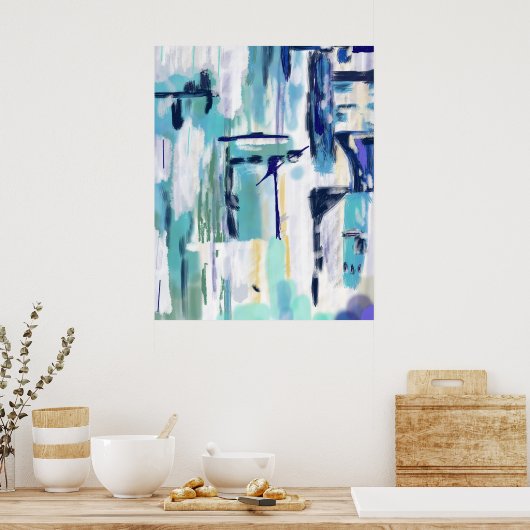 Poster Art Abstrait mur (Cuisine)