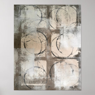 Poster Art abstrait neutre "au sol"