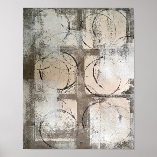 Poster Art Abstrait neutre "au sol" (Devant)