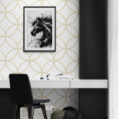 Poster Art Abstrait noir et blanc, Cheval