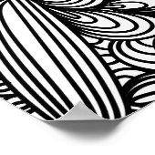 Poster Art abstrait noir et blanc dessiné à la main (Coin)
