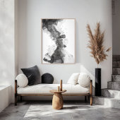 Poster Art abstrait noir et blanc impressionnant