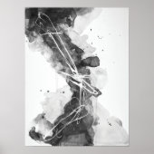 Poster Art abstrait noir et blanc impressionnant (Devant)