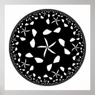 Poster Art abstrait noir et blanc minimaliste moderne