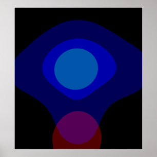 Poster Art Abstrait Noir Et Bleu 523