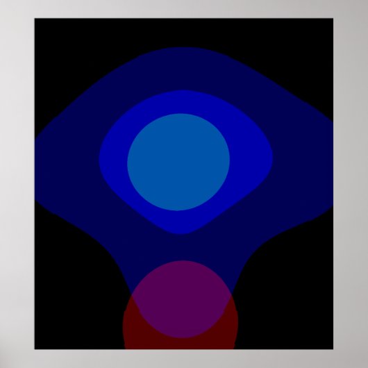 Poster Art Abstrait Noir Et Bleu 523 (Devant)